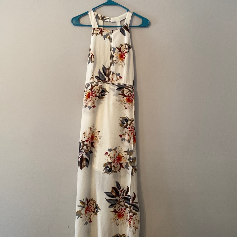 White flora maxi dress